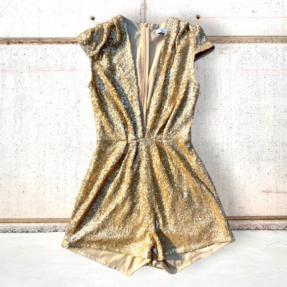 Tobi Pants - Champagne sequin romper